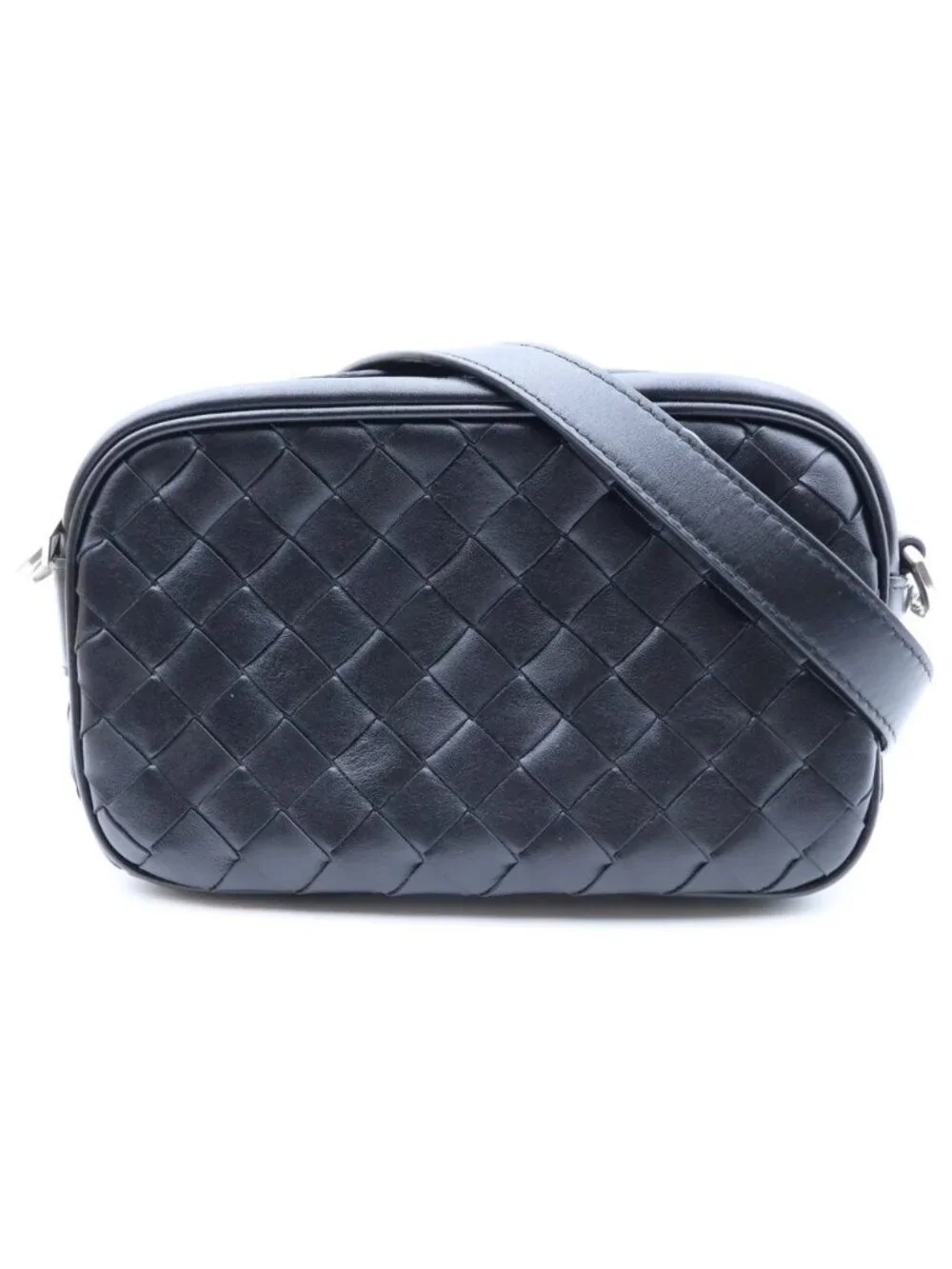 Bottega Veneta Intrecciato Camera Bag Black Leather